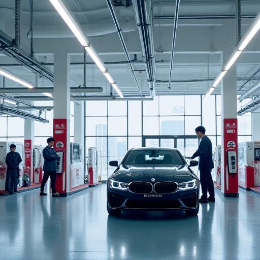 日本のガソリンスタンドの様子